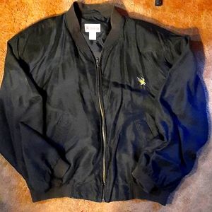 Vintage Winston silk bomber jacket- Large